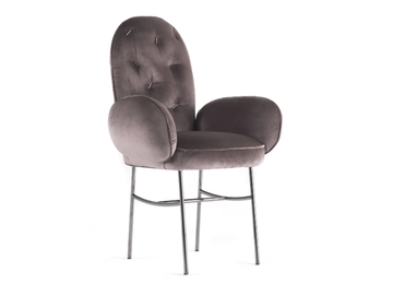 TTEMIC - Upholstered velvet chair with armrests by JCP UNIVERSE - view 2